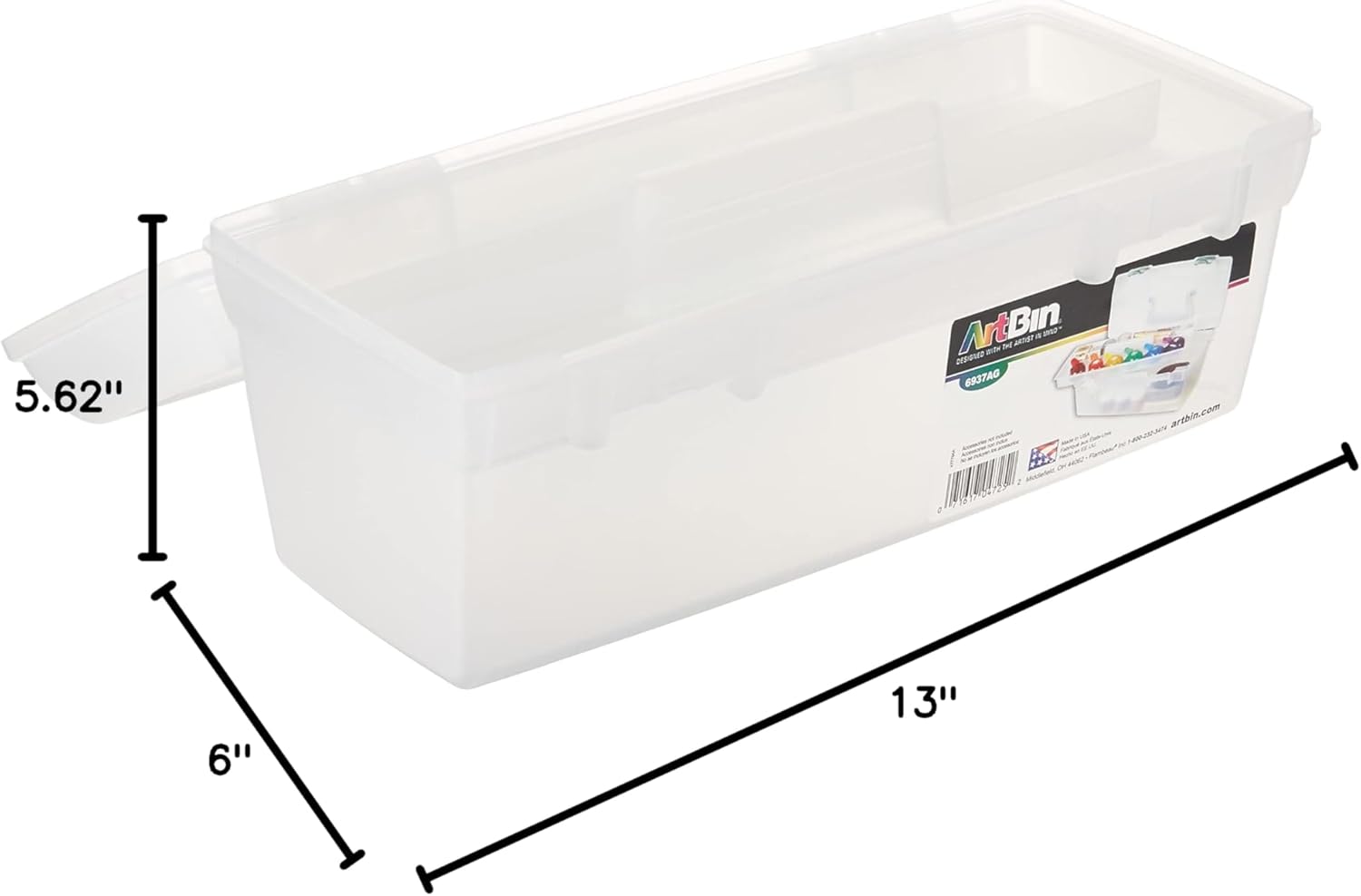 ArtBin 6937AG Essentials Lift-Out Tray Box. Portable Art & Craft Organizer with Handle and Tray. Clear/Aqua - Image 10