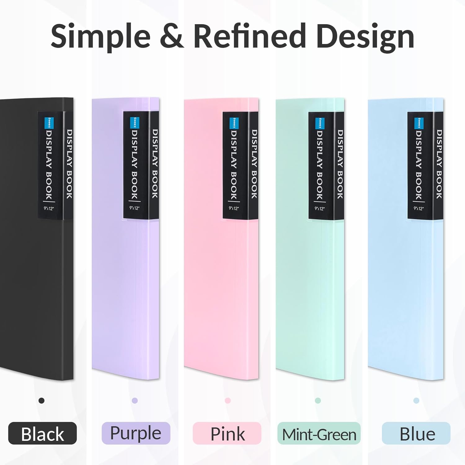 Sooez Art Portfolios 9x12. 40 Pockets Large Portfolio Folder Display 80 Pages. Heavy Duty Art Portfolio Folder with Clear Sheet Protectors. Presentation Book for Artwork Document Organizer - Image 3