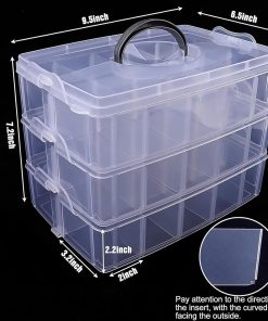 Alternative view of SGHUO 3-Tier Stackable Storage Container Box with Dividers-30 Compartments. Bead Organizers for Art Craft Storage. Washi Tape. Kids Toys. Jewelry. Beauty & Sewing Supplies